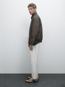 Massimo Dutti Брюки-баллоны с двойными вытачками, кремовый