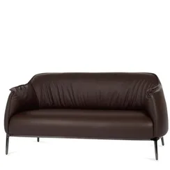 Двухместный диван Gun 150 см, тёмно-коричневая натуральная кожа