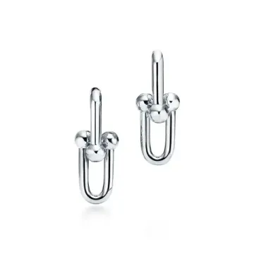 Серьги Tiffany HardWear Earrings в серебре, размер small