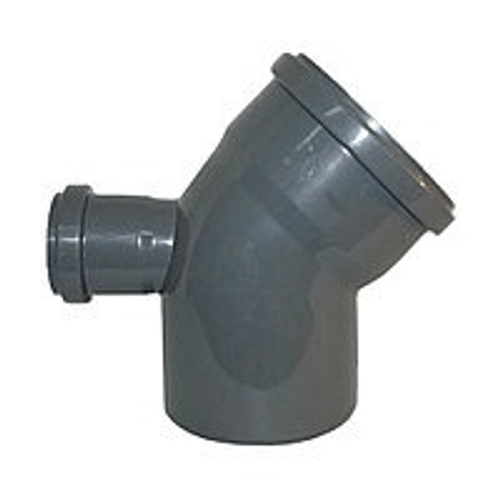 ПВХ Отвод  Ф110х45* с выходом 50 тыл  (18/1шт)