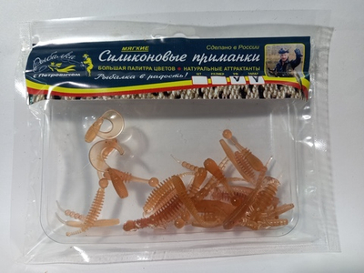 Миксовый набор силиконовых приманок РсП. Цвет машиное масло флю.