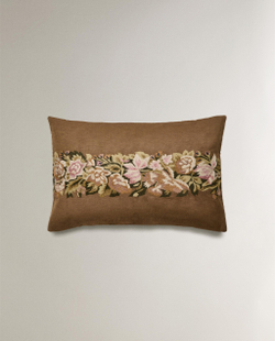 Zara Home наволочка декоративная из льна, светло-бежевый, в полоску, 40x60 см