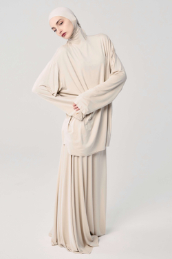 Юбка база широкая бежевая