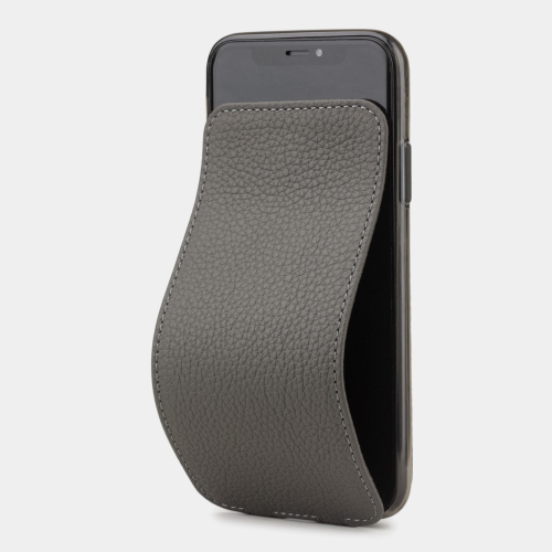 Чехол для iPhone X/XS из натуральной кожи теленка, серого цвета