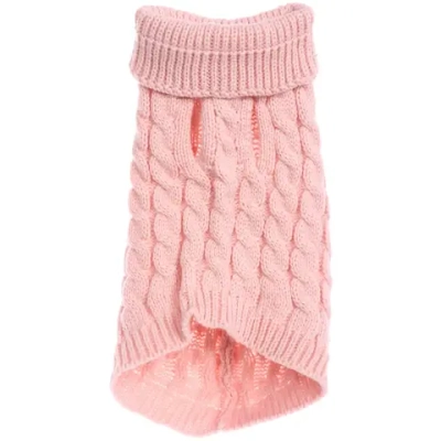 Кофта - свитер для мелких пород собак и кошек «BRO Style «, косички, цвет розовый, р S