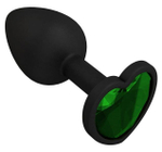 Черная силиконовая пробка с зеленым кристаллом - 7,3 см.