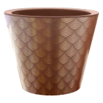 Кашпо для цветов пластиковое 5л d-23 см «Флейк» Мокко (фольга)