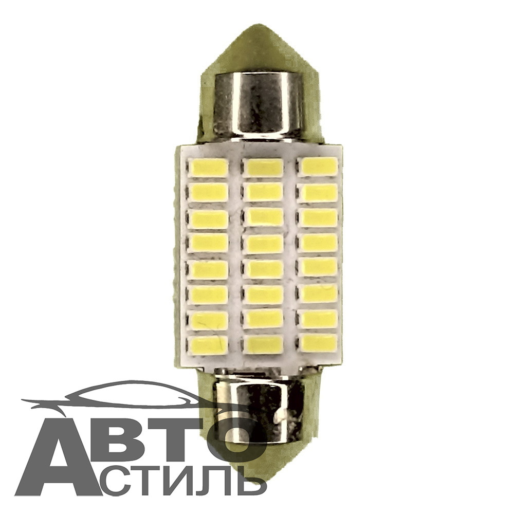 Светодиод 12V T11x36  24SMD 3014 WHITE  (салон)