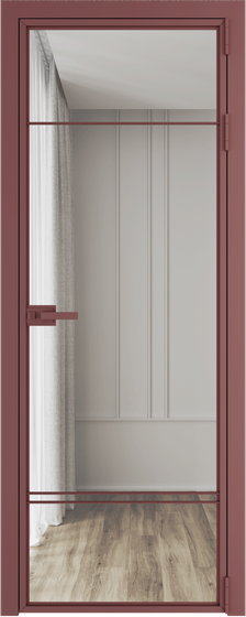 Алюминиевая дверь 4AХ красный антрацит стекло прозрачное