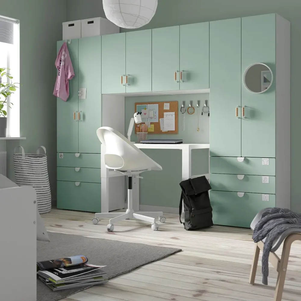 Шкаф - SMÅSTAD / PLATSA/ SMАSTAD  IKEA/ СМОСТАД / ПЛАТСА ИКЕА, 240х181  см, зеленый