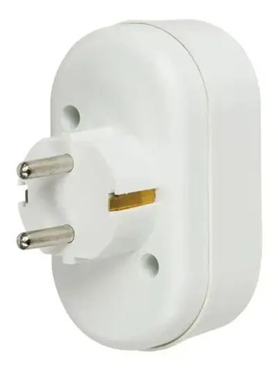 Двойник, разветвитель сетевой с заземлением TOKER 2T2, белый