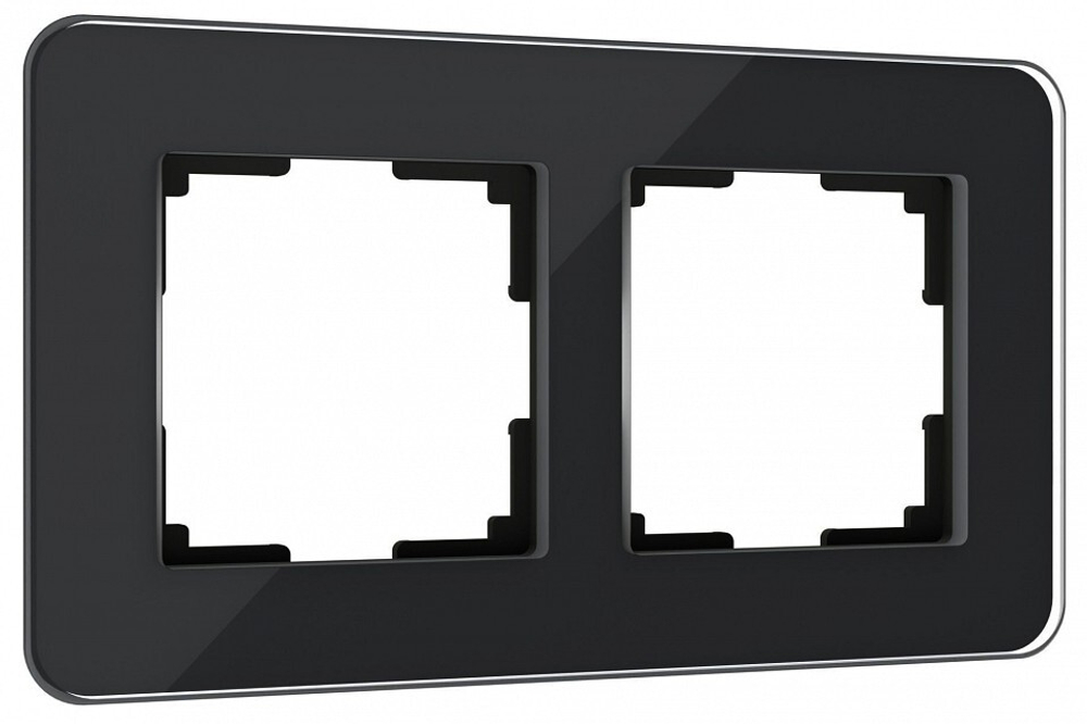Рамка на 2 поста Werkel Elite (черный, стекло) W0022448