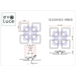 SLE200452-08RGB Светильник потолочный Белый/Белый LED 1*176W RGB 10W 3000-6000K