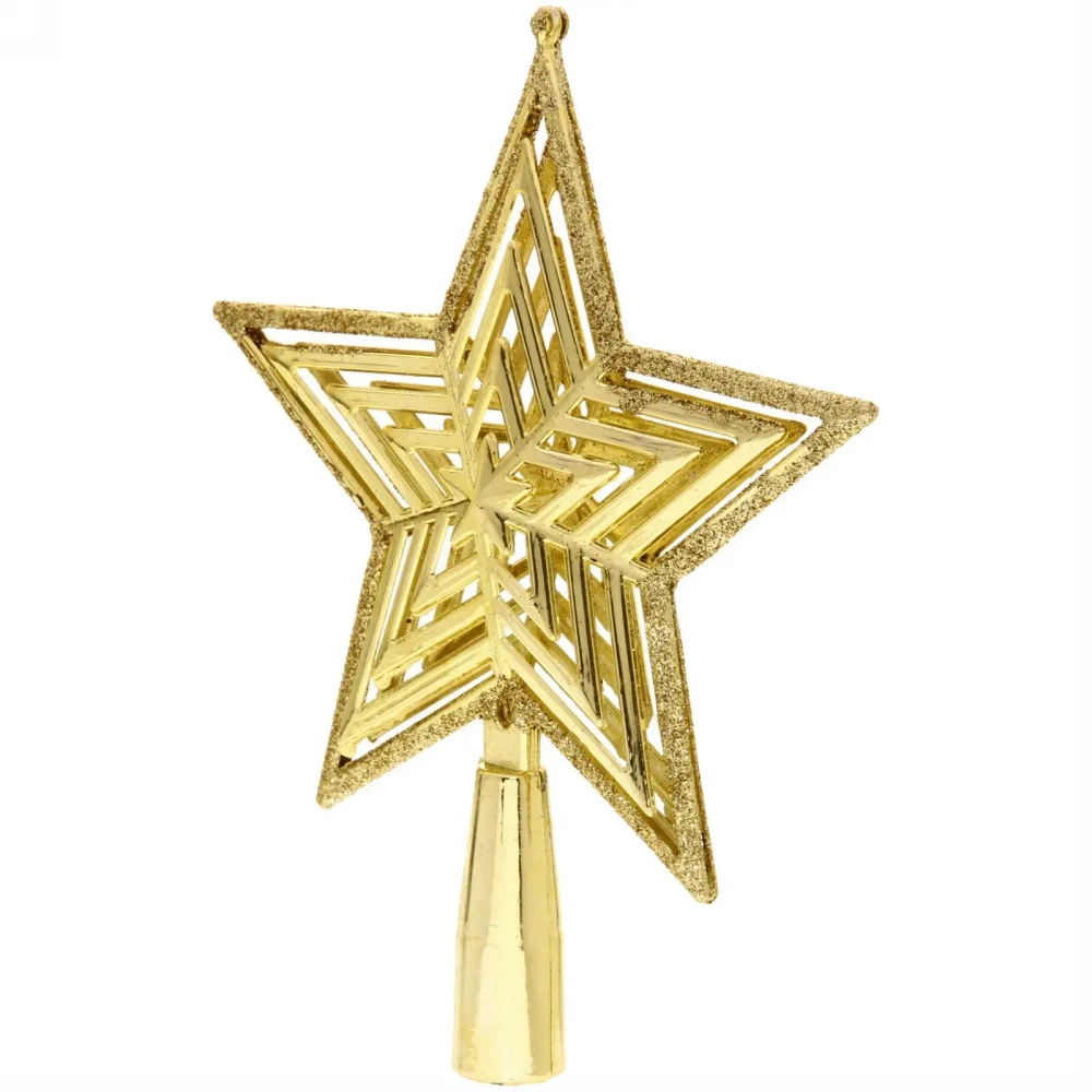 Звезда на ёлку 15см «Классический блеск» золото