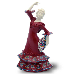 Статуэтка Танцовщица с веером красный средний Nadal