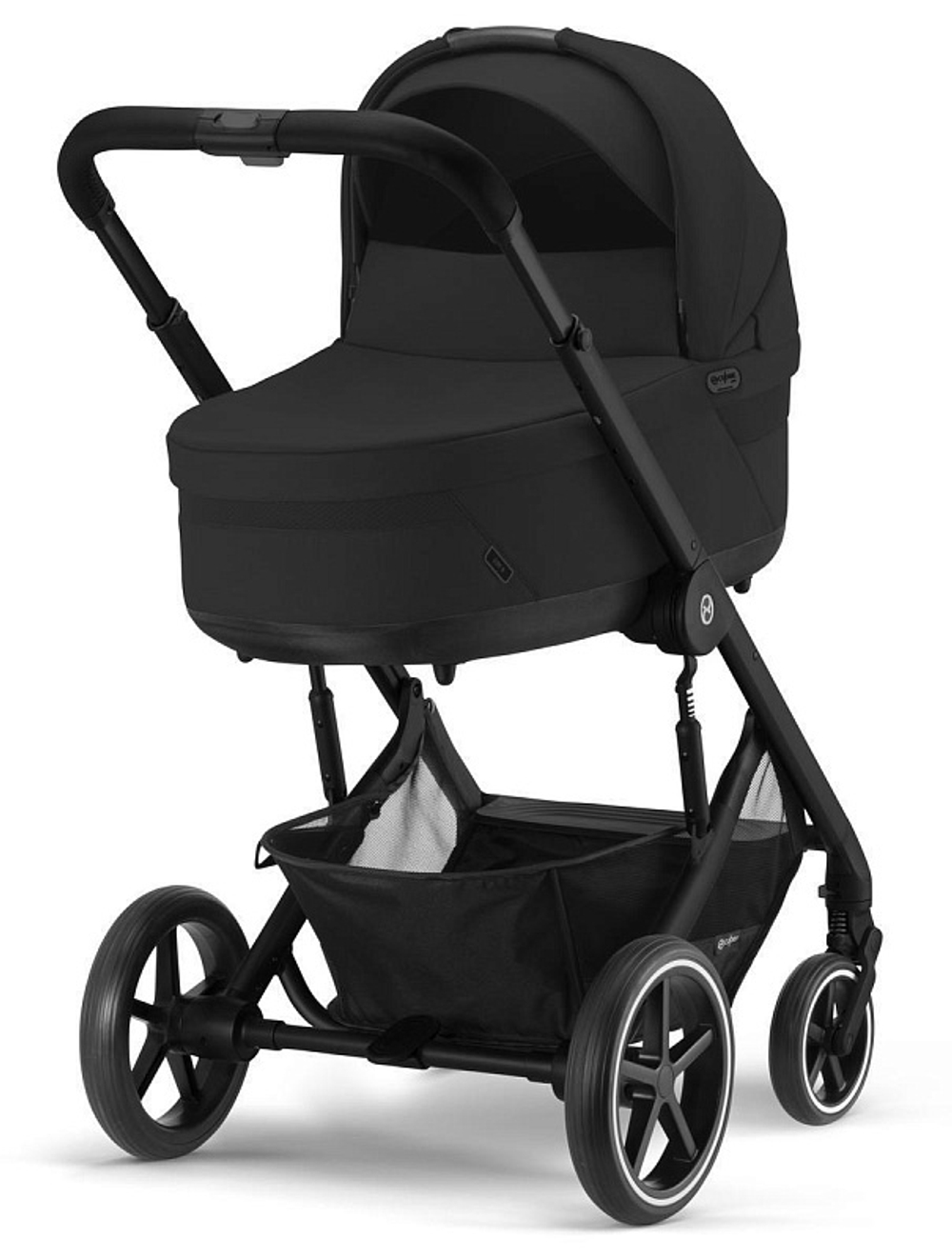 Детская коляска Cybex Balios S Lux BLK Aton B2 i-Size 3 в 1 Moon Black с дождевиком/Volcano Black