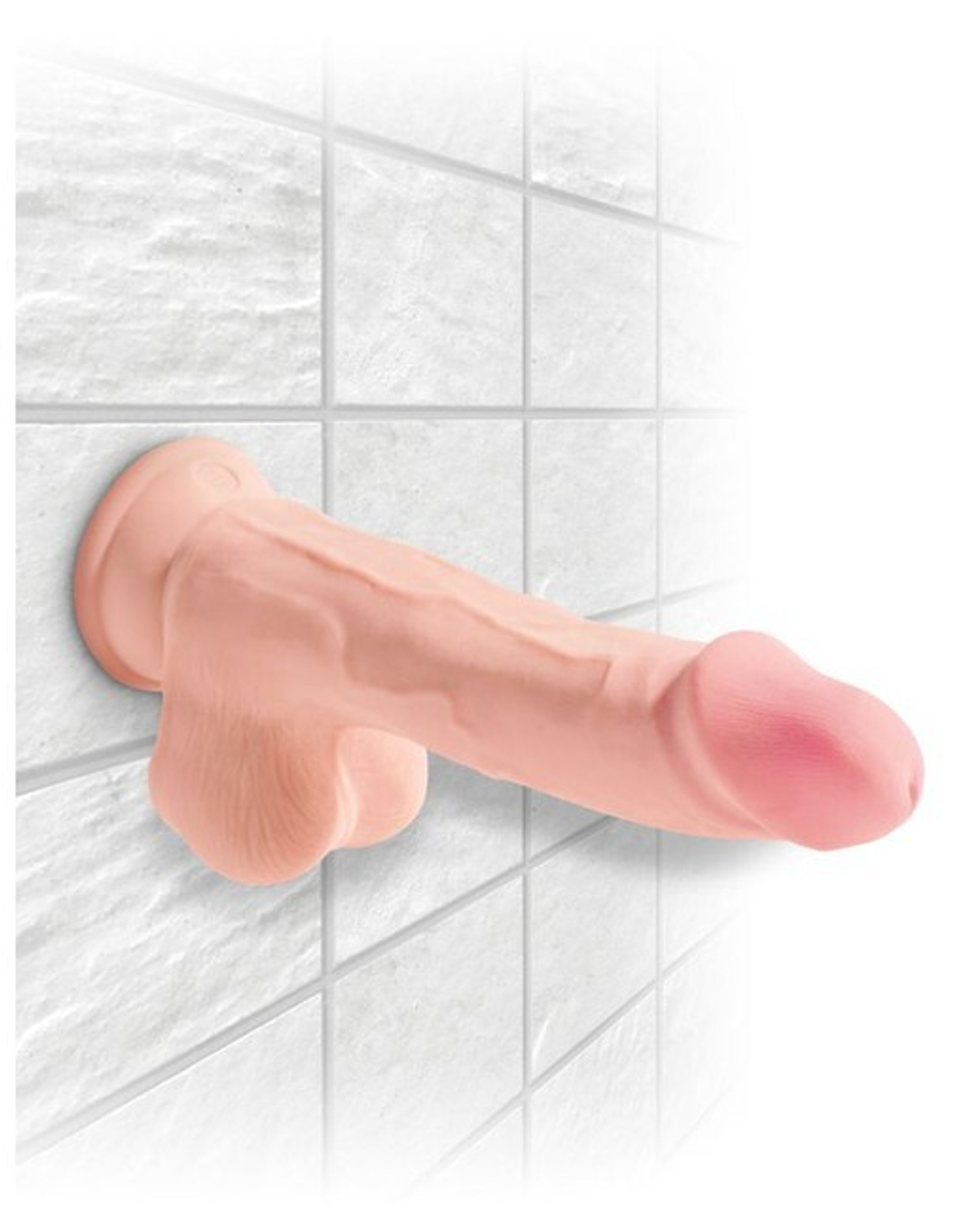 Фаллоимитатор на присоске King Cock Plus 7.5 Triple Density Cock with Balls (Цвет: телесный)