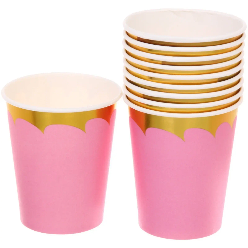 Стакан бумажный 0,2л в наборе 10 шт «Праздничный день», розовый