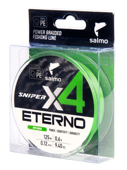Шнур плетёный Salmo Sniper х4 ETERNO BRAID Apple Green 125/012