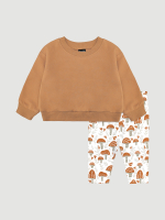 Комплект Mjölk Свитшот Camel/Легинсы Mushrooms, уценка