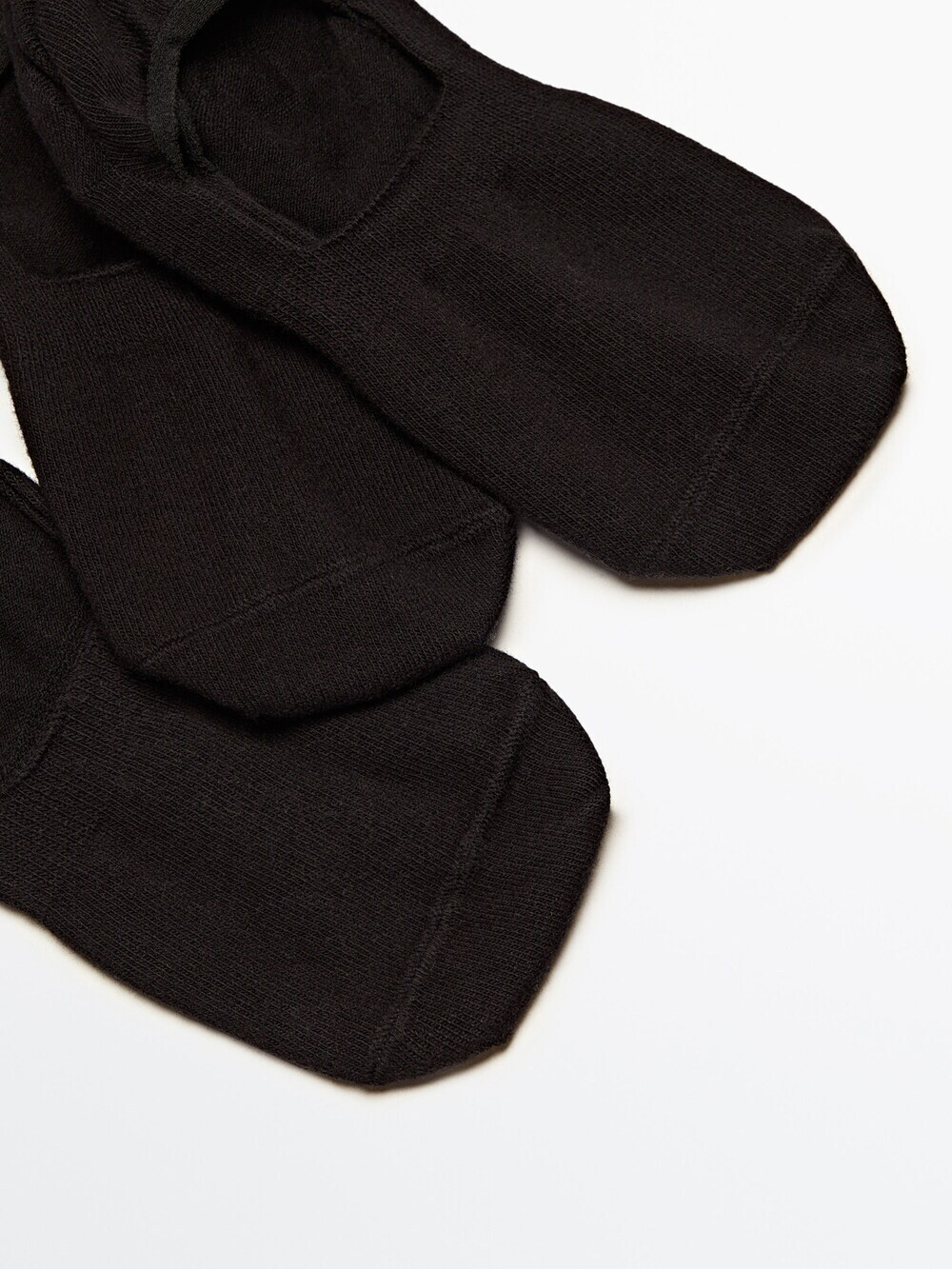 Massimo Dutti Набор из трех пар коротких носков из смесового хлопка, черный