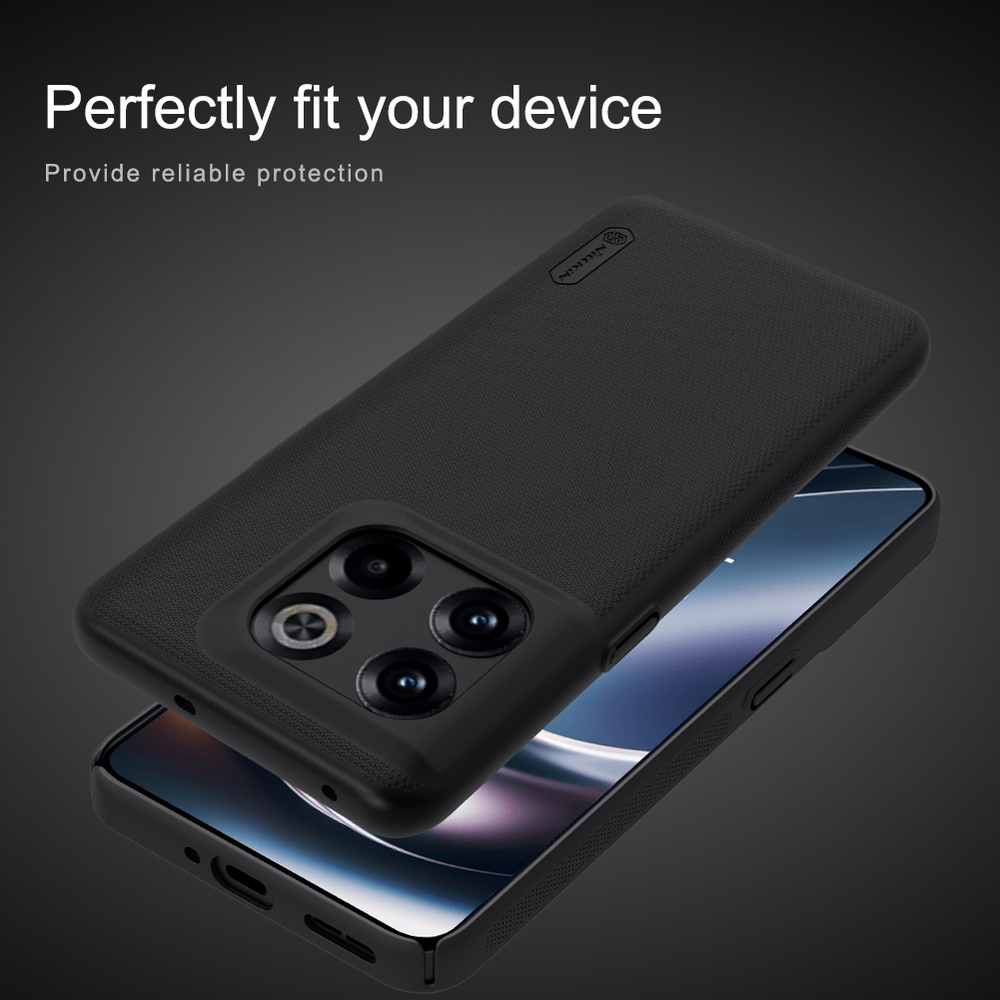 Жесткий чехол накладка черного цвета от Nillkin для смартфон OnePlus ACE Pro и 10T 5G, серия Super Frosted Shield