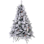 Ёлка «Снежная рапсодия» 150 см, ПВХ+Леска, шишки, белый иней (450 веток)
