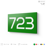 Номер на дверь 723, табличка на дверь для офиса, квартиры, кабинета, аудитории, склада, зеленая 120х70 мм, Айдентика Технолоджи