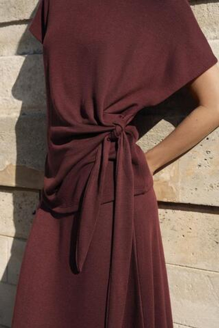 ZARA ЮБКА МИДИ ИЗ МЯГКОЙ ТКАНИ, КОНЬЯЧНЫЙ