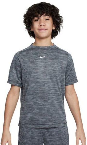 Детская теннисная футболка Nike Boys Multi Dri-FIT Short-Sleeve Top - black/lt smoke grey/white