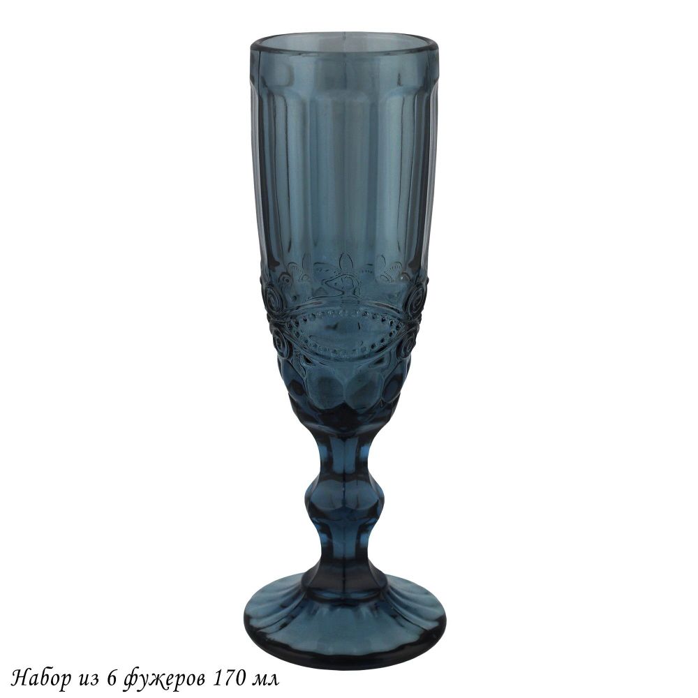 Lenardi 588-443 Набор из 6 фужеров 170 мл в под.уп.(х4) Синий