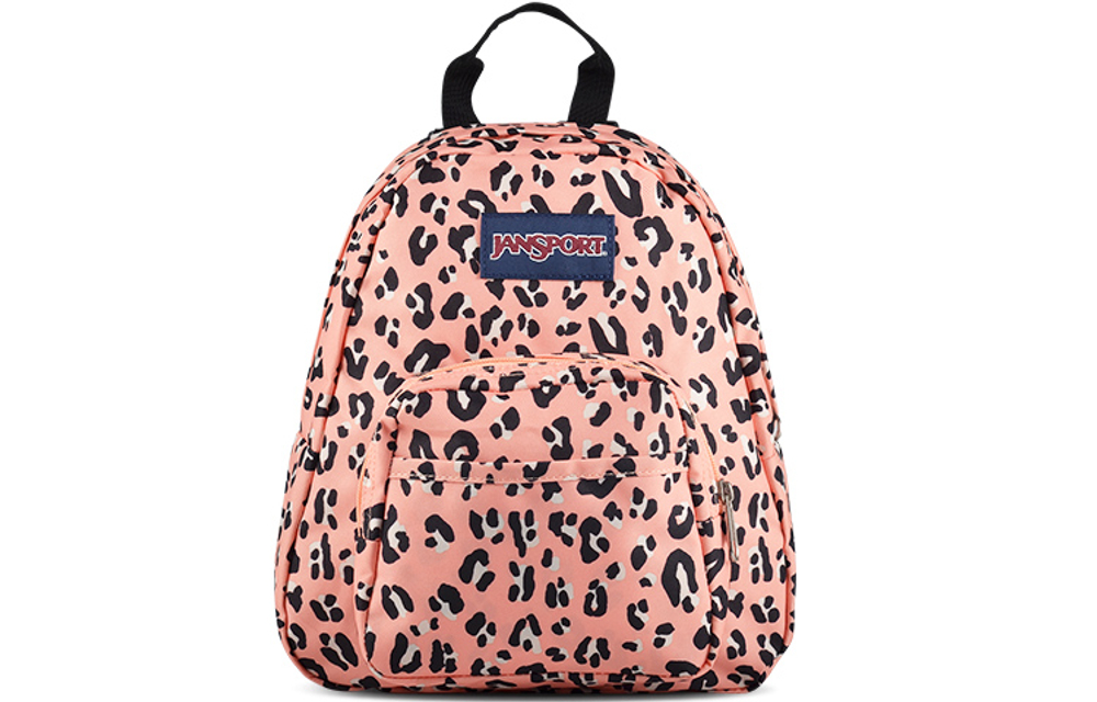 JanSport Polyester Backpack Mini Unisex Pink Leopard Print