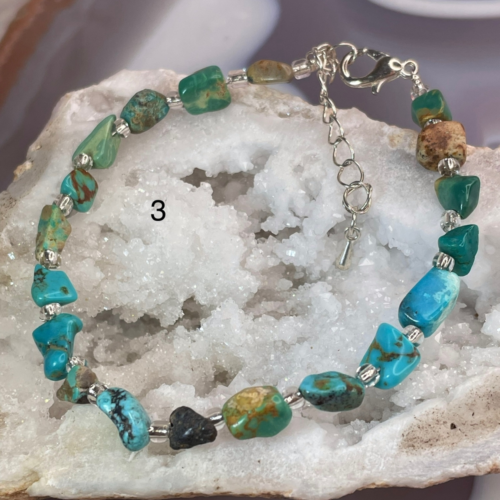 51749  Хризоколла Браслет галтовка 4*6мм от 17см