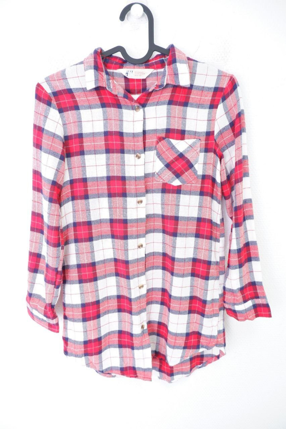 Рубашка H&M в клетку на 9 лет