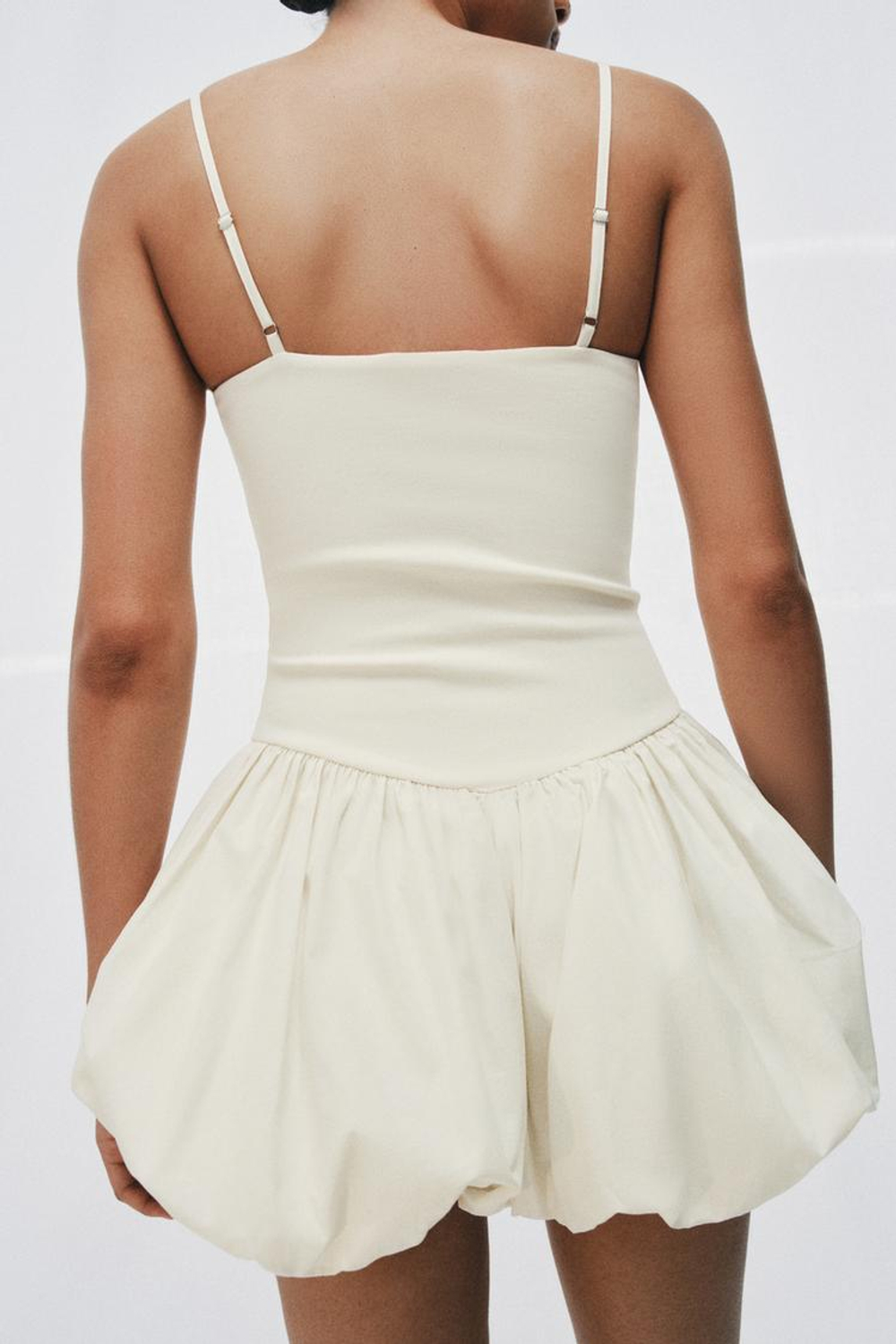 ZARA КОМБИНИРОВАННЫЙ КОМБИНЕЗОН, ЭКРЮ