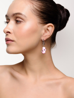 Моносерьга "Nevalyashka" pink Silver