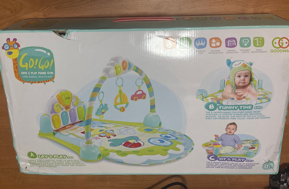Игровой развивающий коврик для малышей Small Garden арт. 8869B, голубой