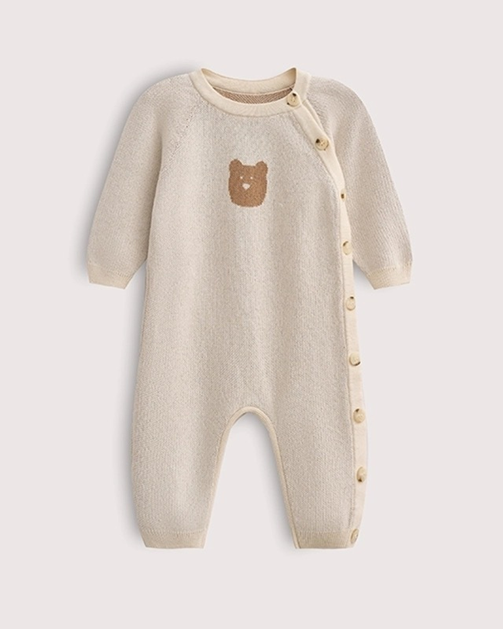 Комбинезон детский Loomknits с мишкой, Экрю