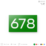 Номер на дверь 678, табличка на дверь для офиса, квартиры, кабинета, аудитории, склада, зеленая 120х70 мм, Айдентика Технолоджи