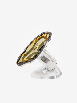 Уникальный комплект из серебра с цельным Калининградским янтарем, серебро 925 пробы