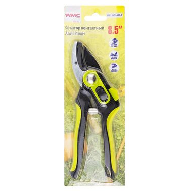 Секатор садовый в пластиковом корпусе с верхней фиксацией для сухих веток(L-215мм),в блистере WMC TOOLS WMC-HW19120401-2