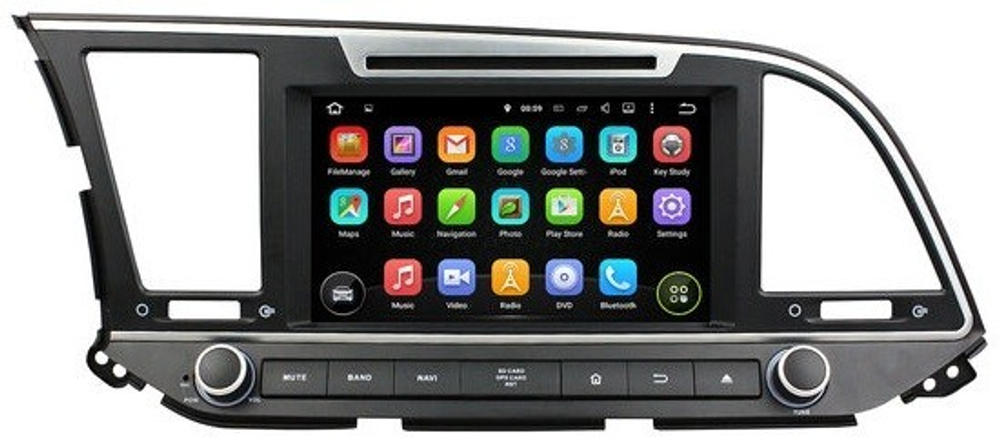 Магнитола для Hyundai Elantra 2016-2018 - Carmedia KD-8207-P6 на Android 10, 6-Турбо ядер, 4ГБ-64ГБ