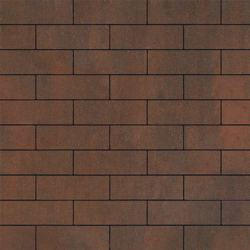 Тротуарная плитка ПРЯМОУГОЛЬНИК 300х100 мм - Листопад гладкий Клинкер