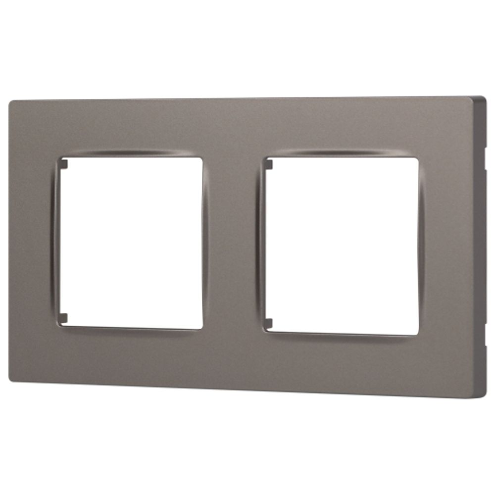Рамка для розеток и выключателей ЭРА Серия 12 12-5202-16 на 2 поста, Классик, титан