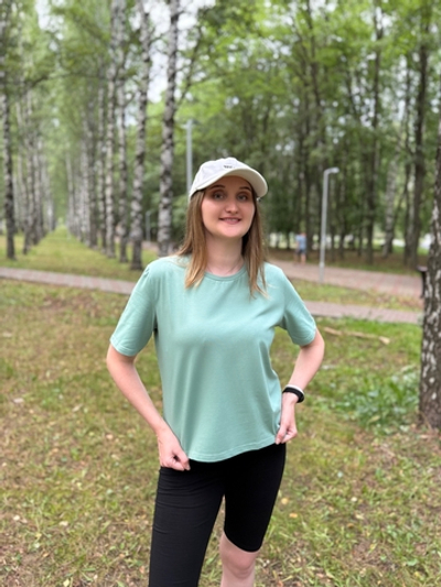 Футболка женская "Д-20 укороченная К.Л" олива (СТИЛЬ)