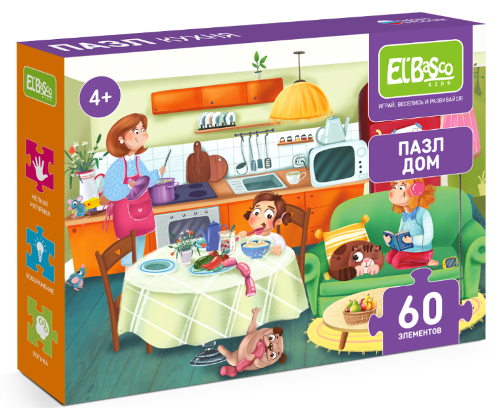 Пазлы 60эл. "Дом. Кухня" (El`BascoKids)