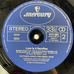 Винтажная виниловая пластинка LP Southside Johnny and The Asbury Jukes Love Is A Sacrifice (Germany 1980)