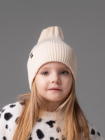 Шапка вязаная-резинка хлопковая (Молоко) КЭП