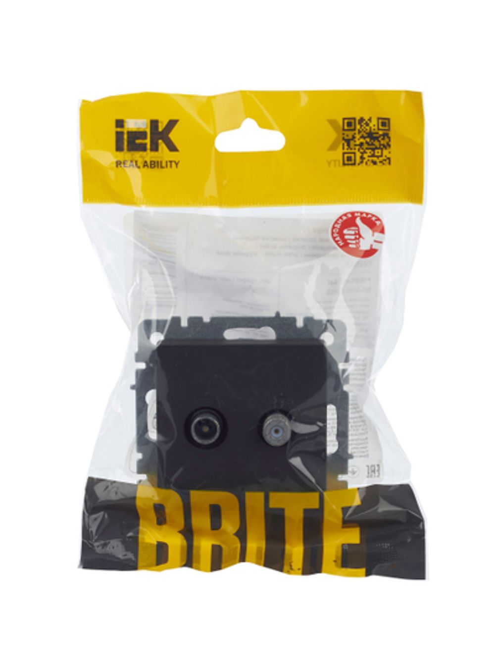 BRITE Розетка двойная TV+SAT РТВ/РСп12-БрГ графит IEK