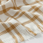 Плед IKEA SIKELVINGE (СИКЕЛЬВИНГЕ), Белый, горчичный 130х170 см